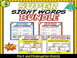 Super Sight Words Bundle (Dolch) - PreK-Kindergarten