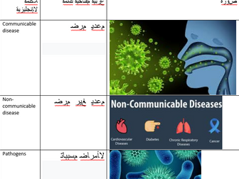 GCSE Infectious Disease Keywords Arabic