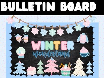 Winter colorful bulletin board kit, classroom, home room door decor, January.