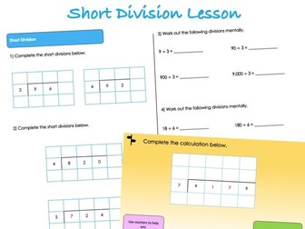 Year 6 Four Operations - Short Division Lesson