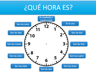 ¿Qué hora es? SPANISH KS3 // PPT TELLING THE TIME - FULL LESSON -  FREE WKSHT