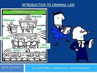 Legal Studies - Criminal Law – Unit Introduction