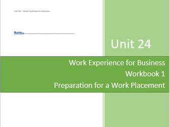 BTEC Level 2 Business - Work Experience for Business (Unit 24)