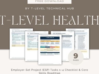 T Level Health: ESP Tasks 1–4 Checklist