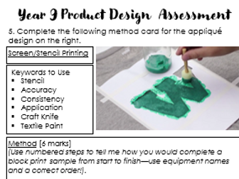 Year Printed Textile Assessment (Year 9)