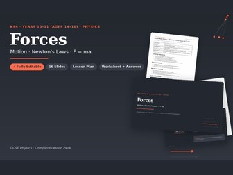Forces: Complete GCSE Physics Lesson Pack (Editable, KS4, Ages 14-16)