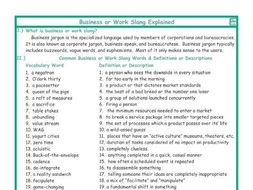 Business or Work Slang Explanation-Definitions