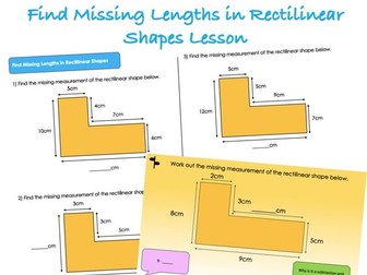 Year 4 Length and Perimeter - Find Missing Lengths in Rectilinear Shapes Lesson