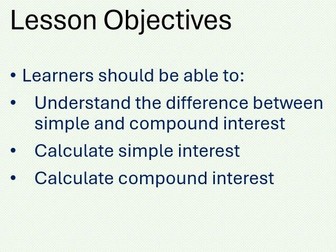 Simple and Compound Interest. Maths Functional Skills L2 GCSE Full Lesson