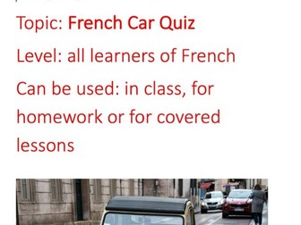 French Car Quiz (driving in France) for all learners of French