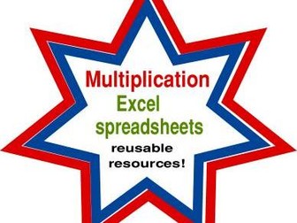 Multiplication Excel reusable spreadsheets