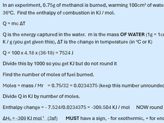 Calculating enthalpy changes Q = mc(delta)T