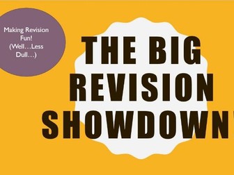 The BIG Revision Showdown -  revision fun!  games/intervention. English Language AQA Paper 1 and 2