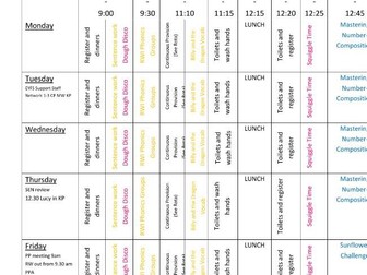 Reception Timetable