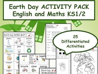 Earth Day / Earth Hour ACTIVITY PACK English and Maths KS1/2