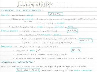 Electricity Module AS Physics AQA Revision Notes