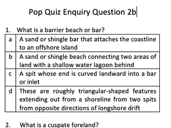 Edexcel Geography Coasts EQ2 Questions