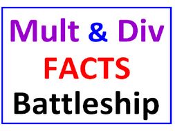 Multiplication and Division Facts BATTLESHIP with Less Than Greater Than