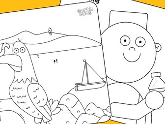 Recycling colouring-in worksheet