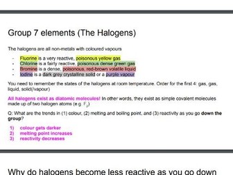 CIE IGCSE Coordinated Sciences C9: The periodic table