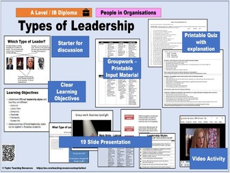 Leadership Styles - Full lesson -AS/A2/IB Diploma