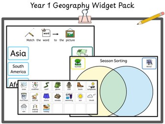 Year 1 Geography Widget Resource Pack