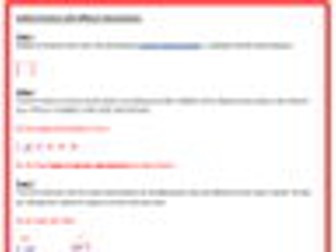 Adding Fractions with different denominators- Help Sheet/Task List