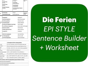 Die Ferien (PAST) – Sentence Builder + Activities