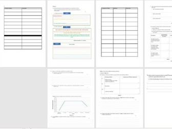 EDEXCEL GCSE PE PAPER ONE "DO NOW / STARTER/ AFL / HOMEWORK" SHEETS TO SUPPLEMENT LEARNING