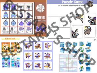 Templates for Matching Game Puzzle Cards with Clip Art for Commercial Use