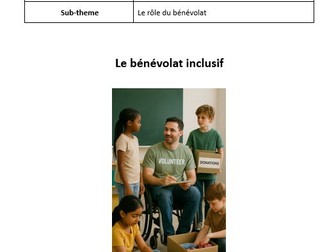 AQA French A Level stimulus card - Le bénévolat inclusif