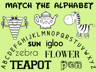 Match the Alphabet with Words and Pictures