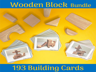 Wooden block building challenge Cards BUNDLE