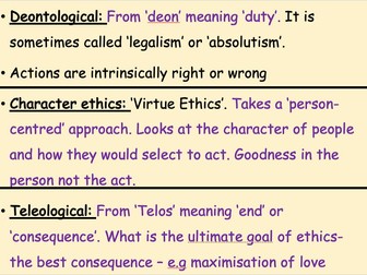 Intro to Ethics - Deontological, Teleological and Character based Ethics