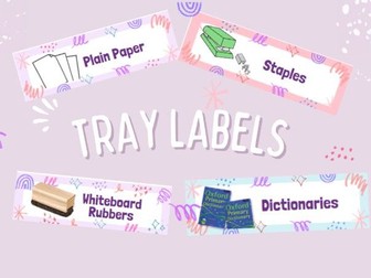 Resource Tray Labels