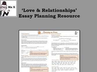 Love & Relationships Anthology - Essay Planning Knowledge Organiser
