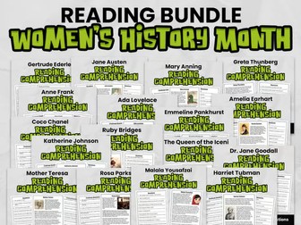 Women's History Month Reading Comprehension BUNDLE (Growing)