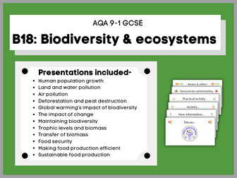 B18 Biodiversity and ecosystems