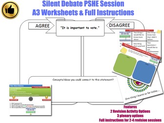 PSHE Silent Debate Activity  (Form time/tutor time/PSHE sessions ) [PSHEE / PSE / PSHCE / PSED]