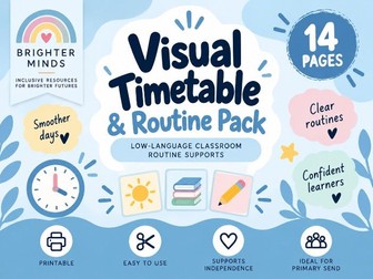 SEND Visual Timetable & Routine Pack | Now & Next | Primary Classroom