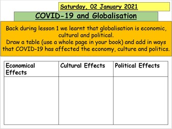 Covid and Globalisation