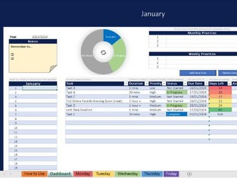 Digital Teacher Dashboard Planner