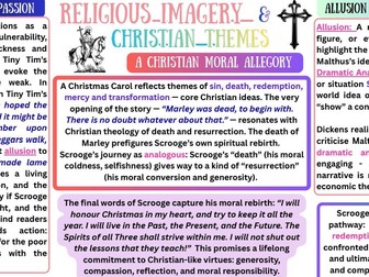 A Christmas Carol Revision Mat: Religious Imagery and Christian Themes