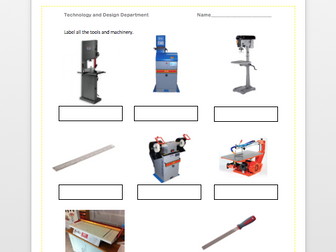 Tools and equipment in Technology and Design