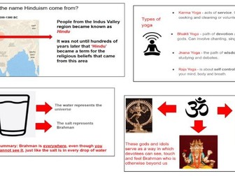 Hinduism unit of work, 6 lessons plus test