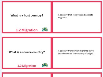 1.2 Migration CIE IGCSE Population Geography Revision Flashcards