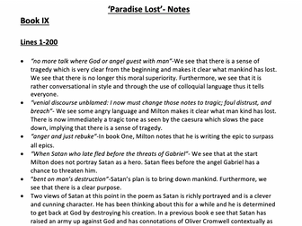 'Paradise Lost'-Revision Bundle (Books IX and X)