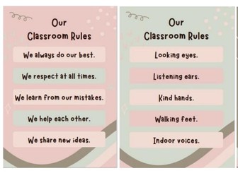 Pastel classroom rules - 2 rule types