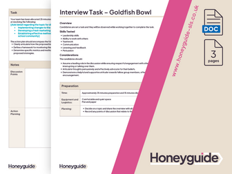 Assistant Deputy Headteacher Interview Task - Goldfish Bowl
