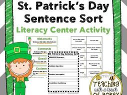 St. Patrick's Day Sentence Sort: Literacy Center Activity